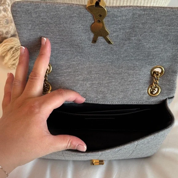 Yves Saint Laurent Gray Quilted Shoulder Bag - Picture 6 of 6